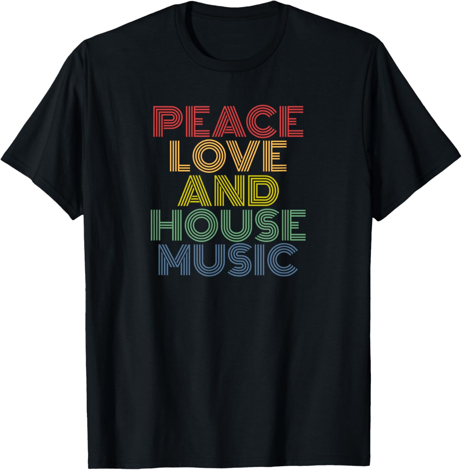 House Music Peace Love Retro EDM Raver DJ Techno Style