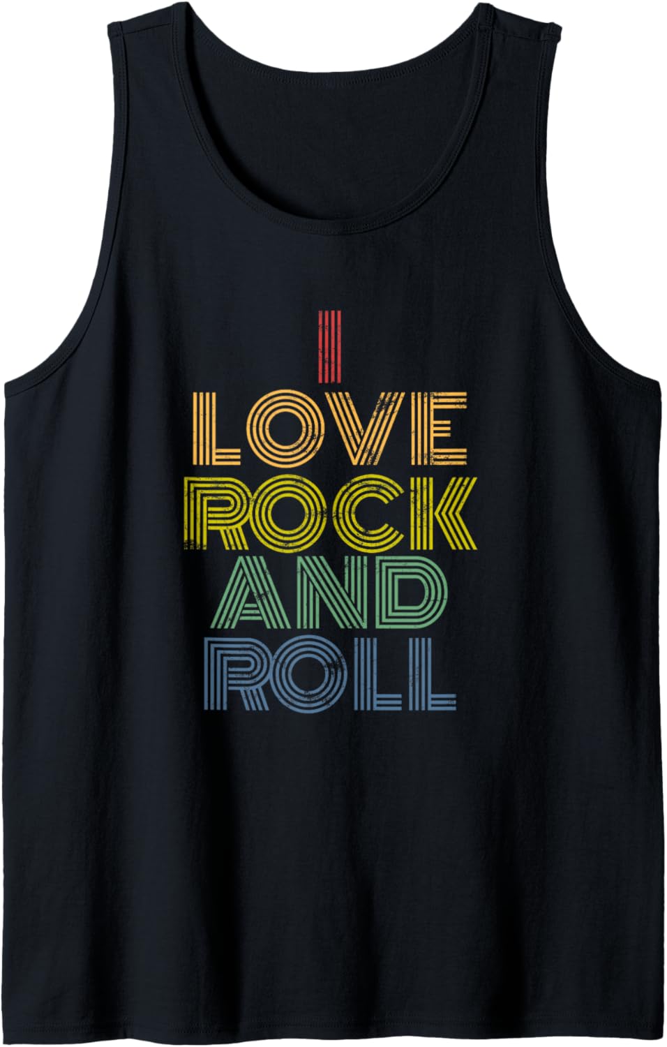 I Love Rock And Roll distressed rainbow 70s 80s