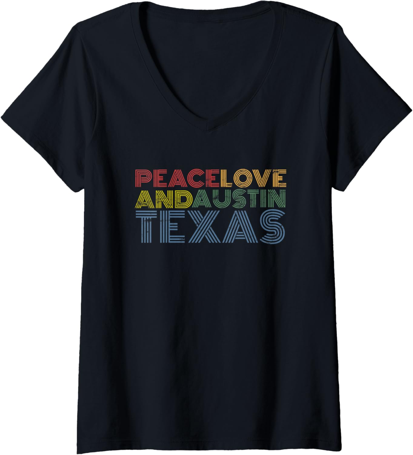 Austin Texas Retro Peace Love Travel Graphic
