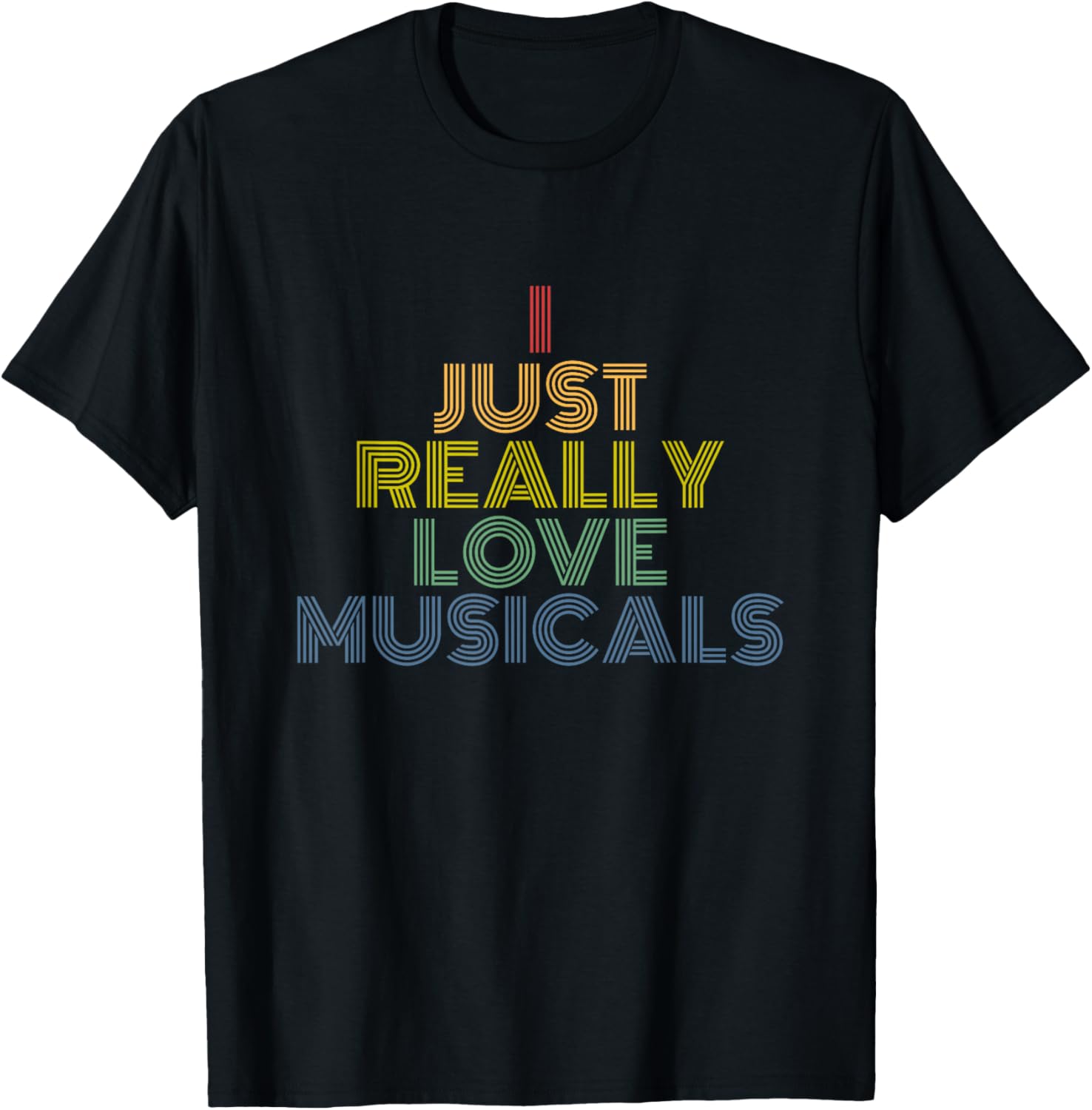 I Just Really Love Musicals Retro Rainbow Theater Fan Design