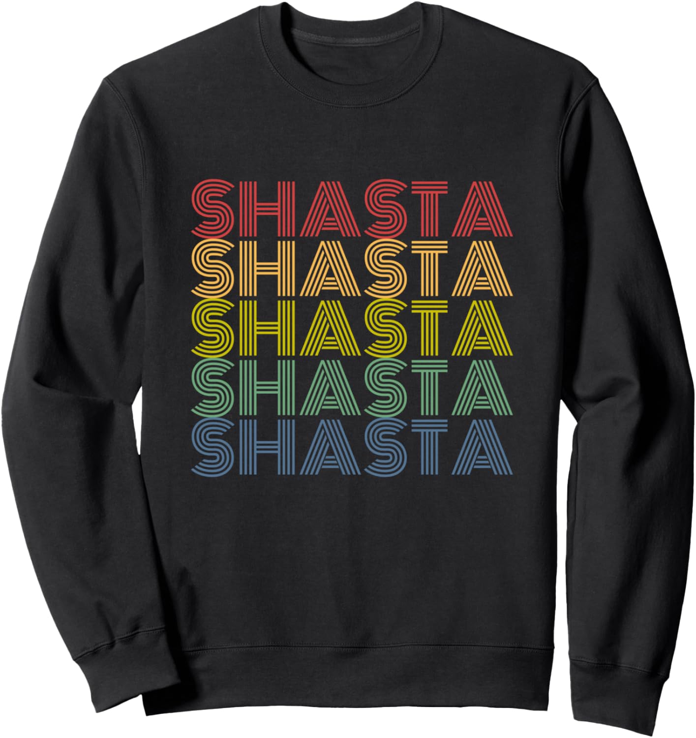 Shasta Rainbow Stacked Retro Name Design