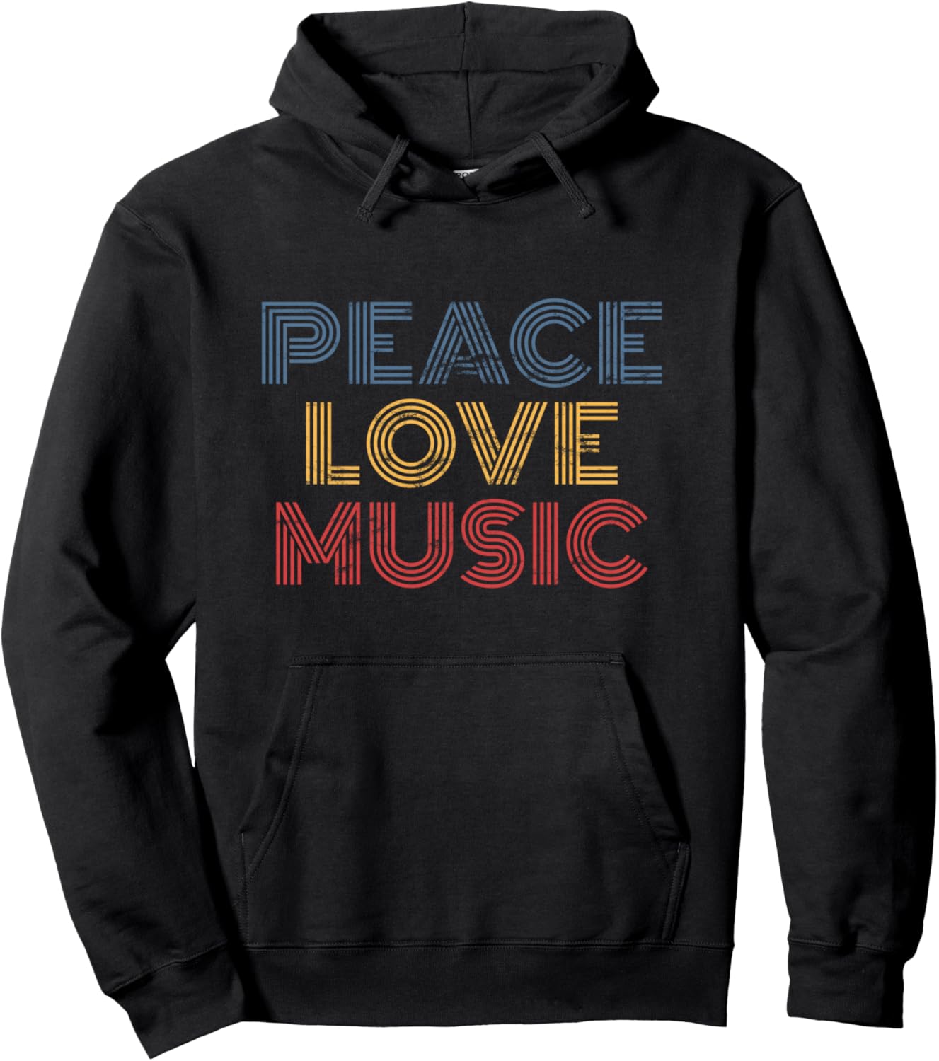 Peace Love Music Retro Rainbow 70s Groovy Festival Design