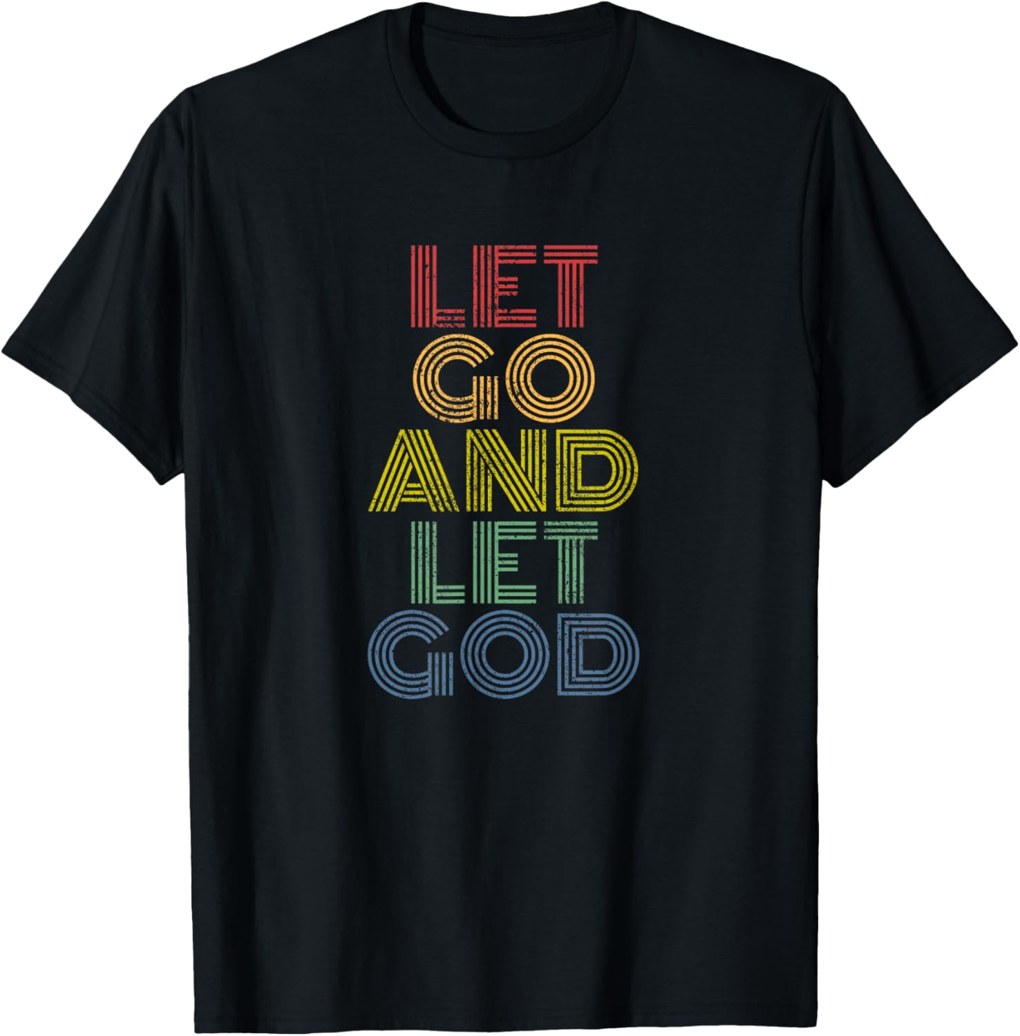 Let Go And Let God Retro Rainbow Christian Faith Inspiration