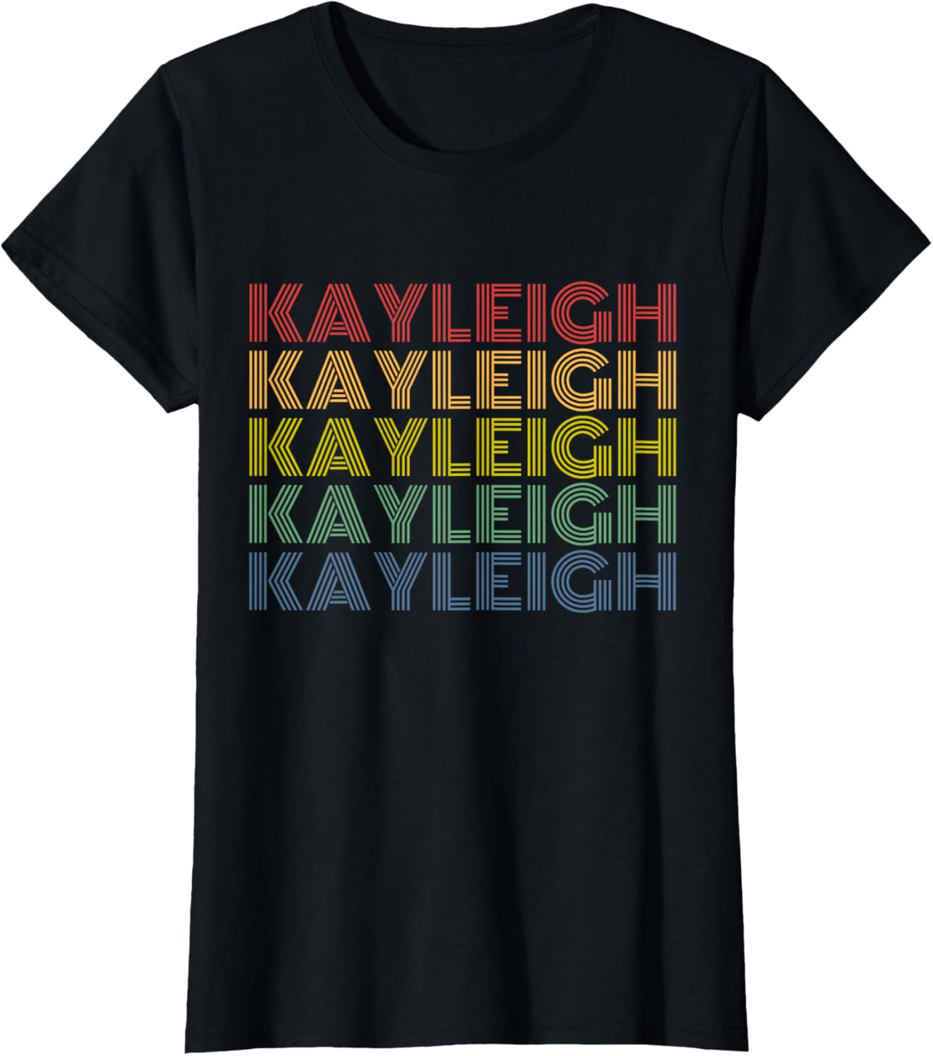 Kayleigh Name Retro Rainbow Typography