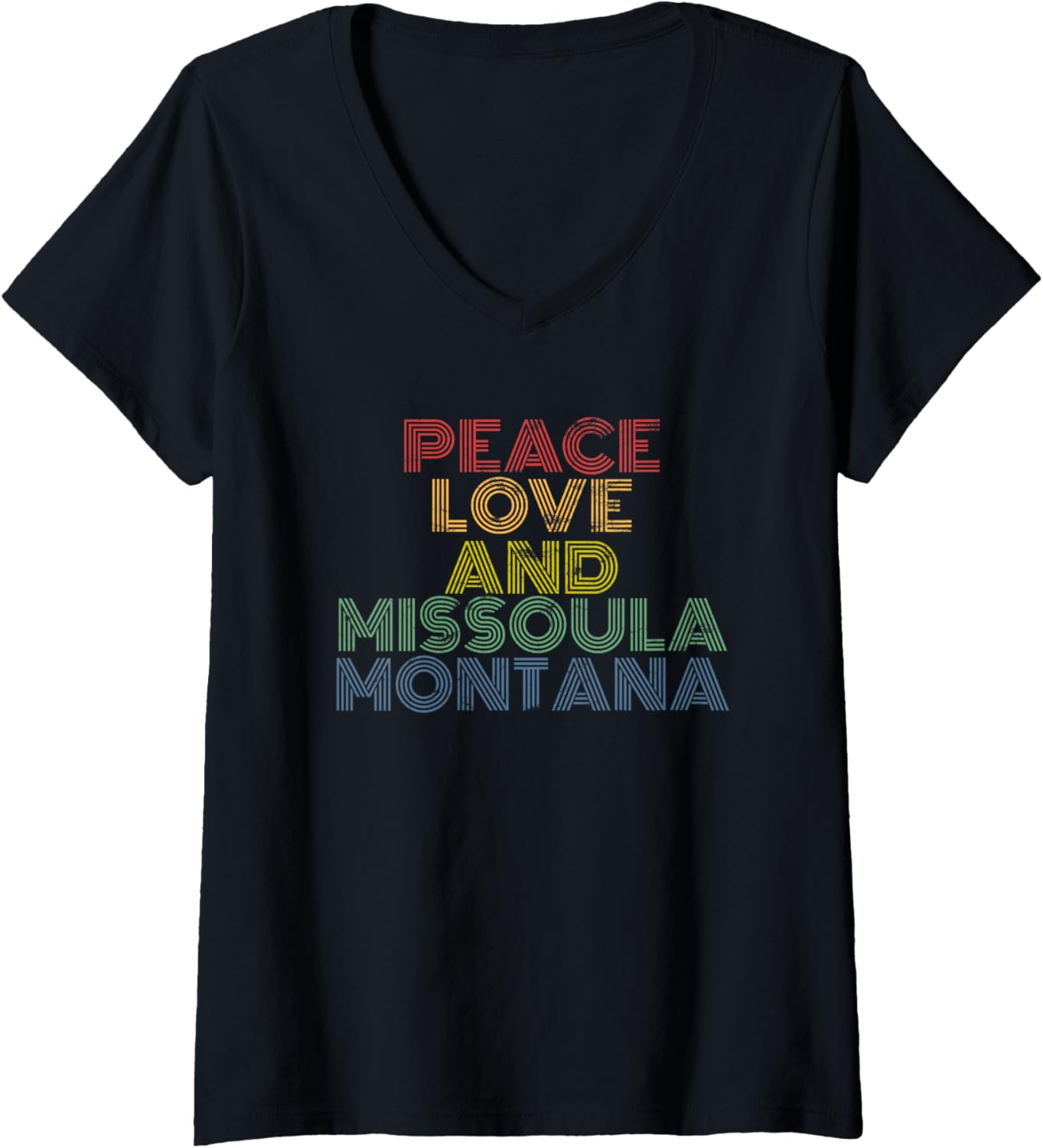 Peace Love Missoula Montana retro 70s distressed vintage