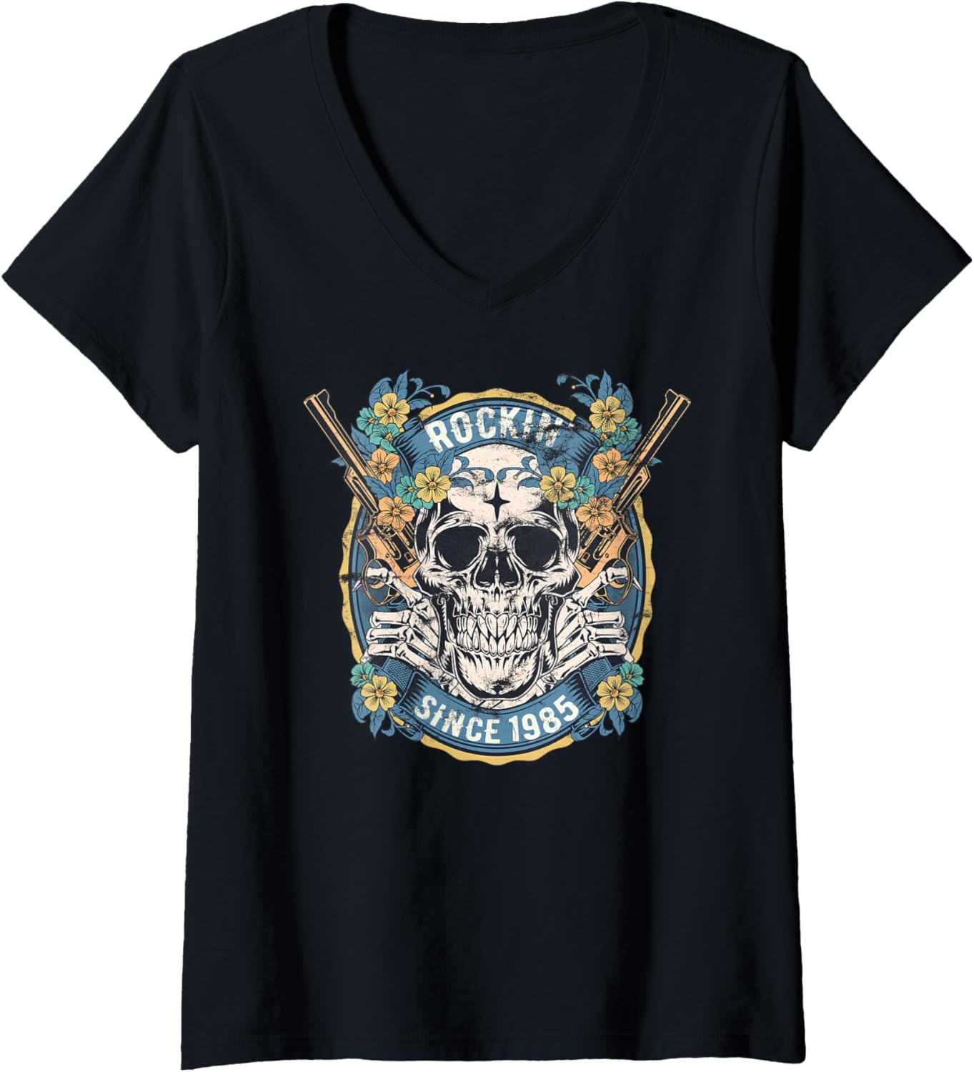 Rockin Since 1985 Skull Birthday retro distressed vintage