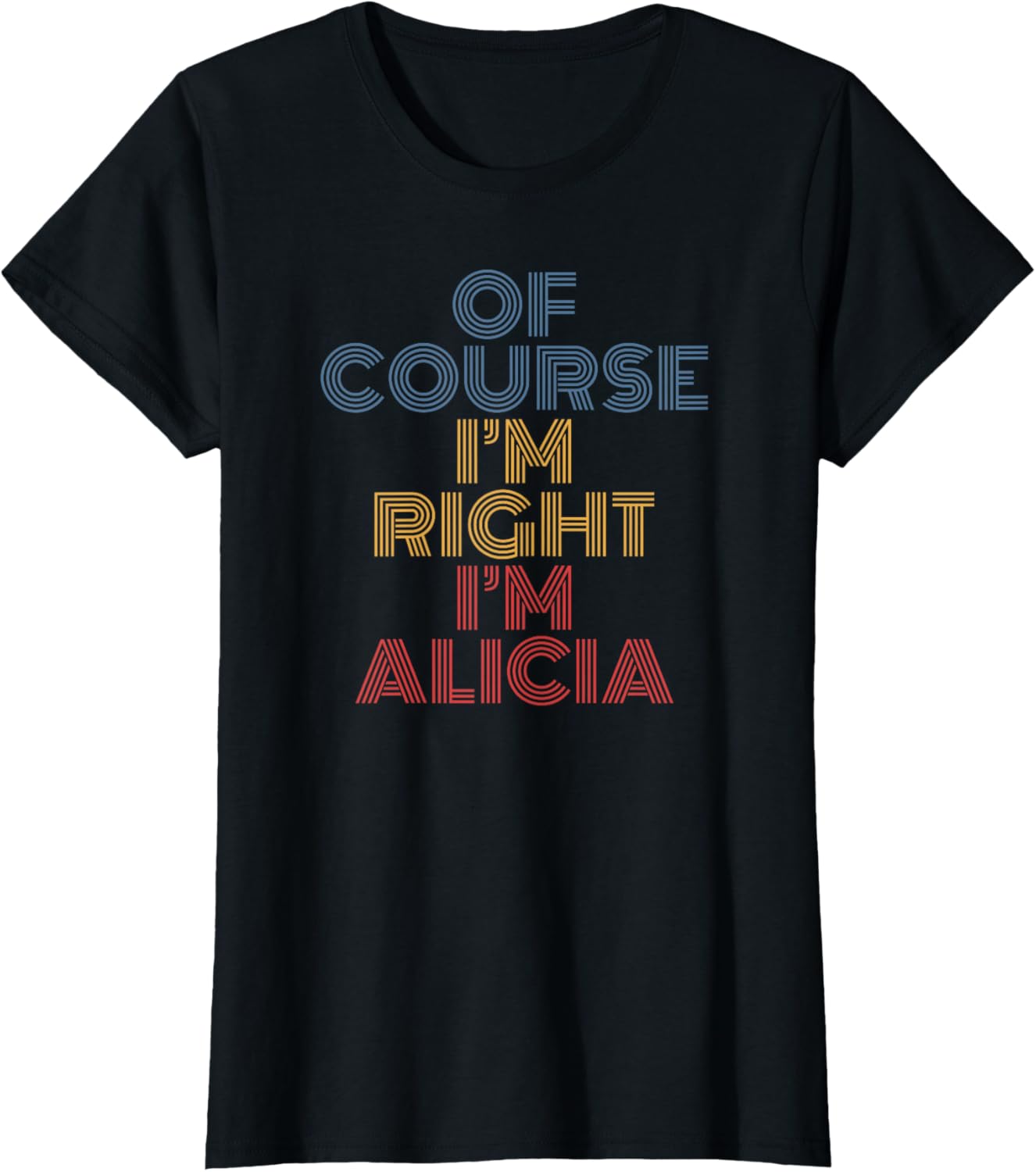 Oh Course I'm Right I'm Alicia Personalized Name funny