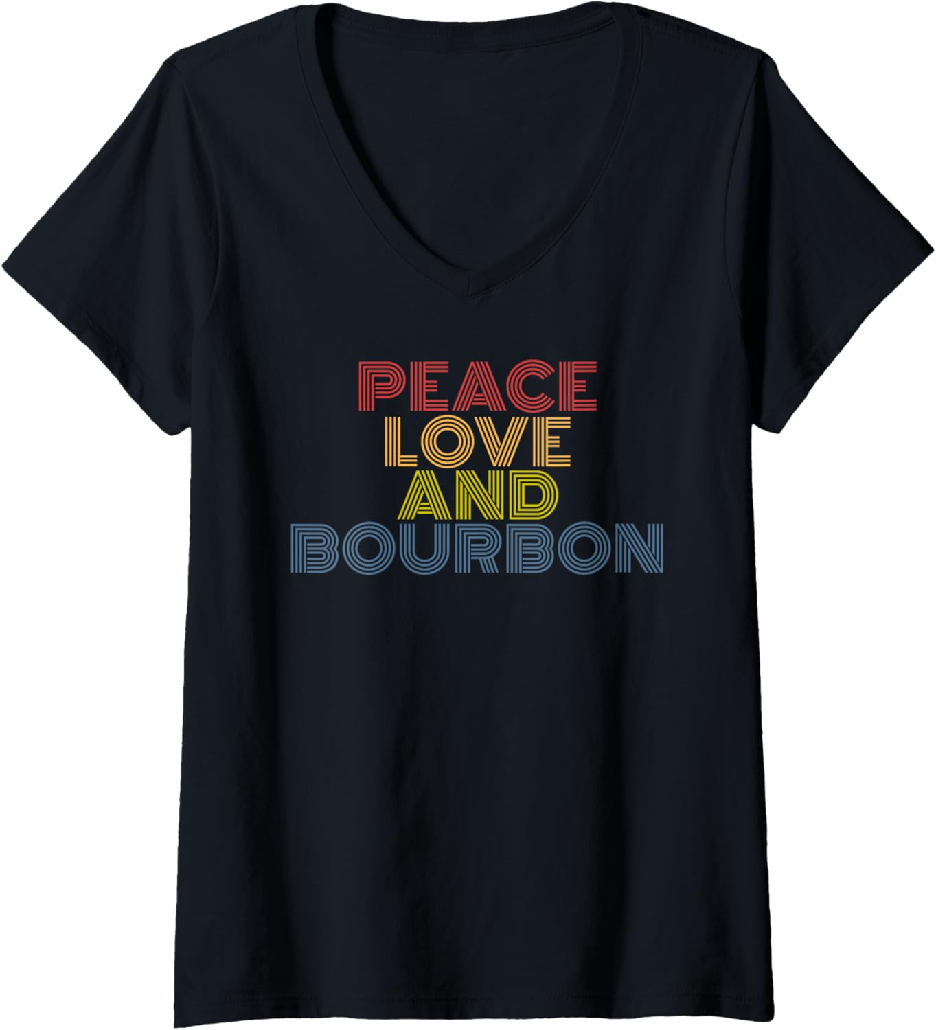 Peace Love And Bourbon retro 70s vintage
