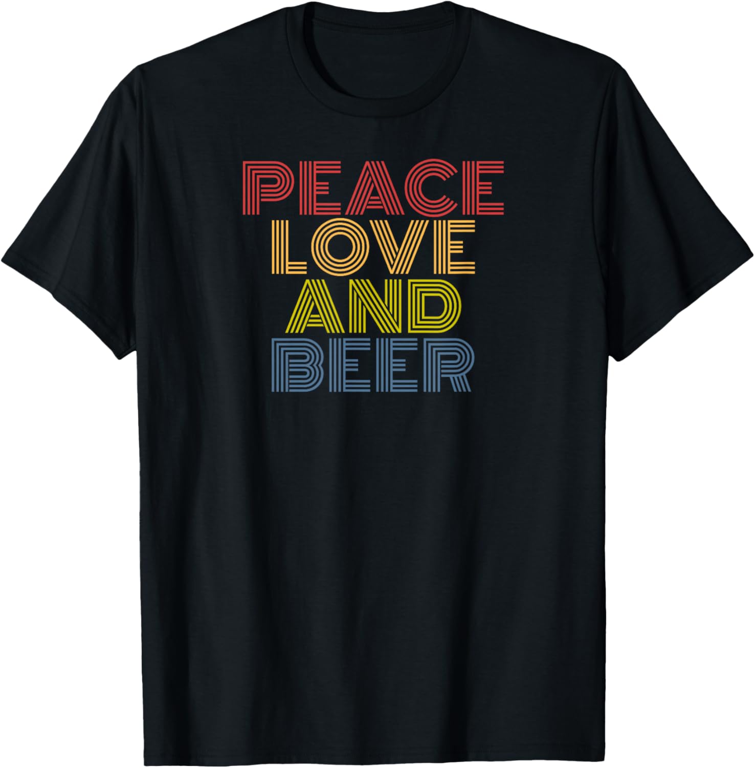 Peace Love And Beer retro 70s vintage