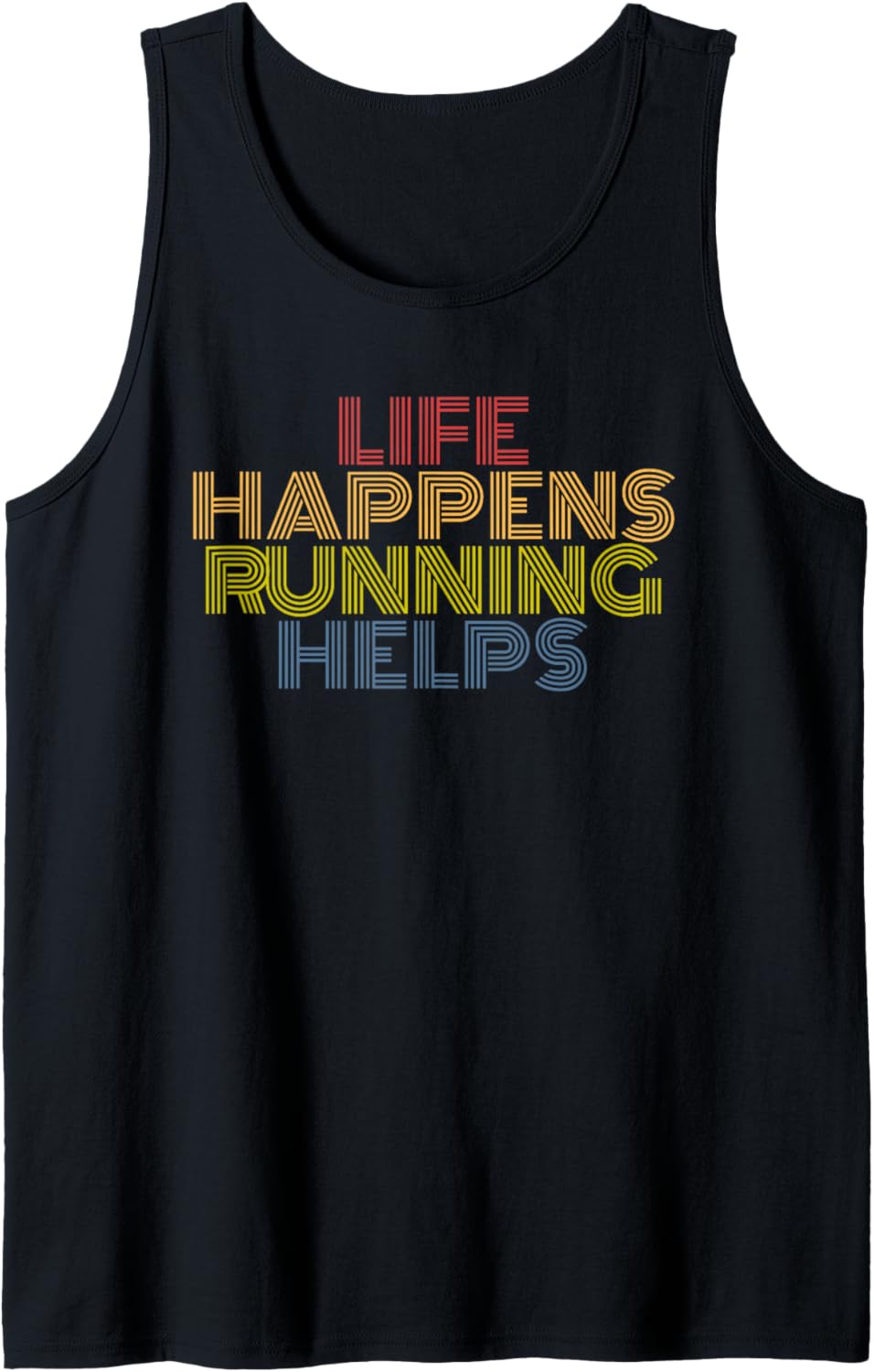 Life Happens Running Helps Retro 70s Vintage Striped