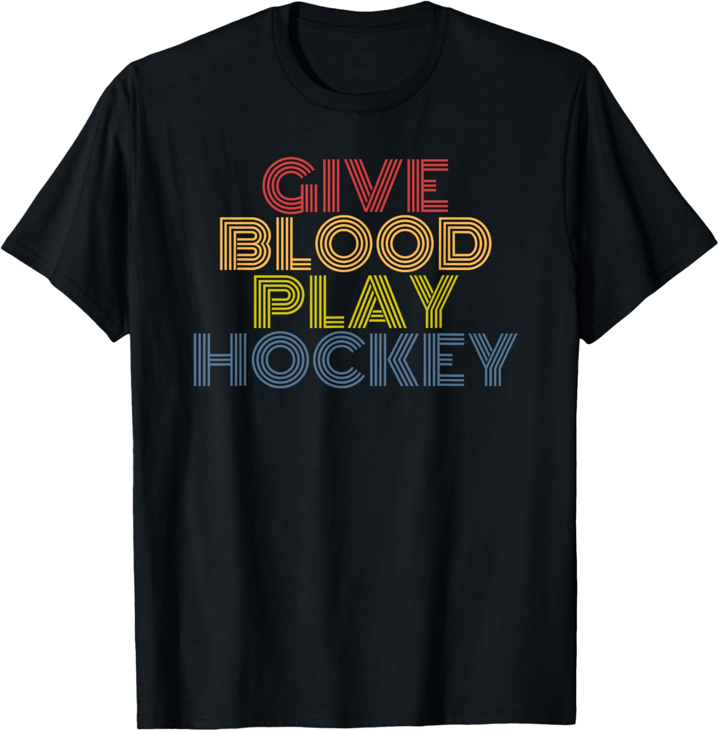 Give Blood Play Hockey retro 70s vintage