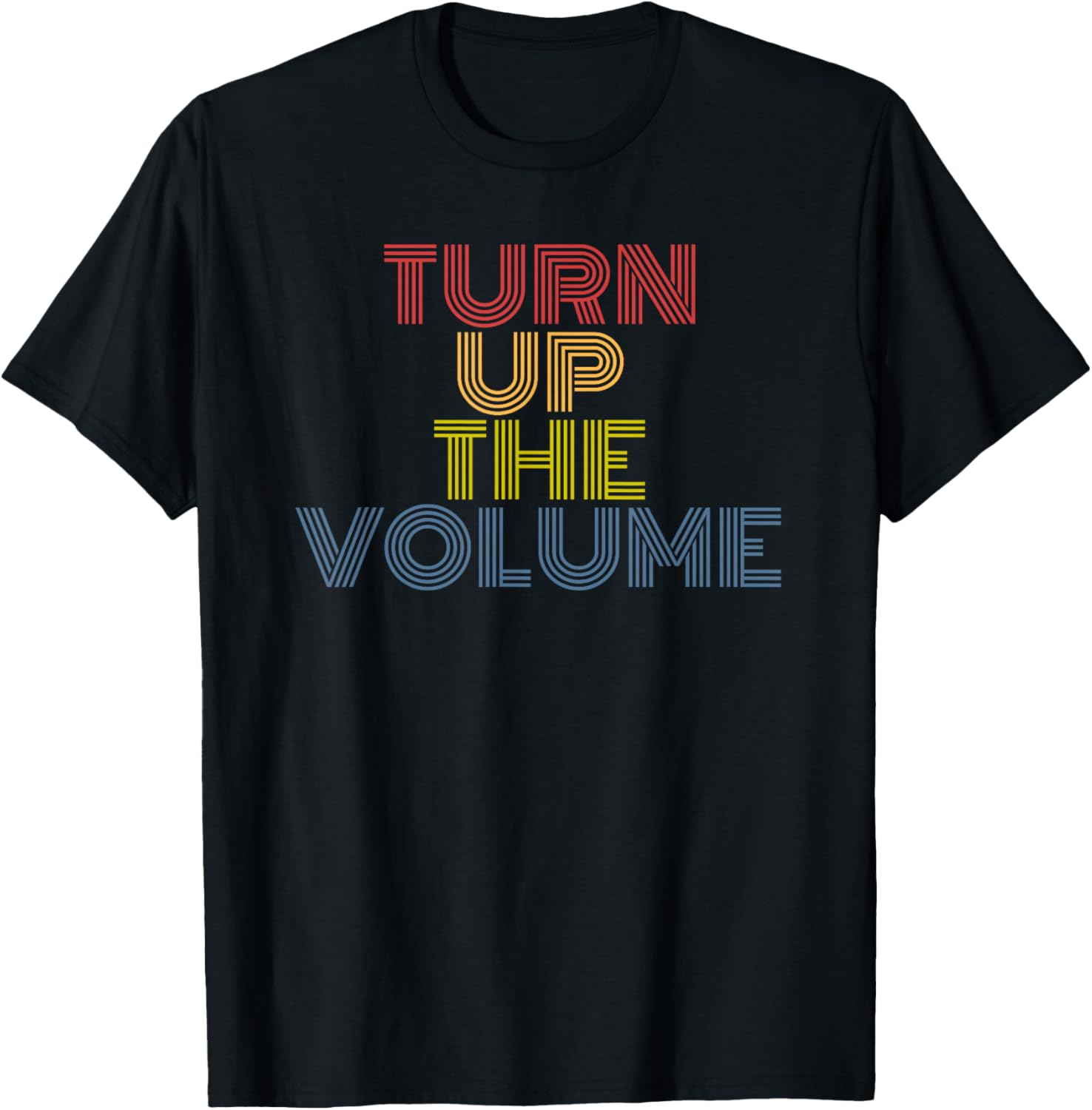 Turn Up The Volume Retro 70s Vintage Striped