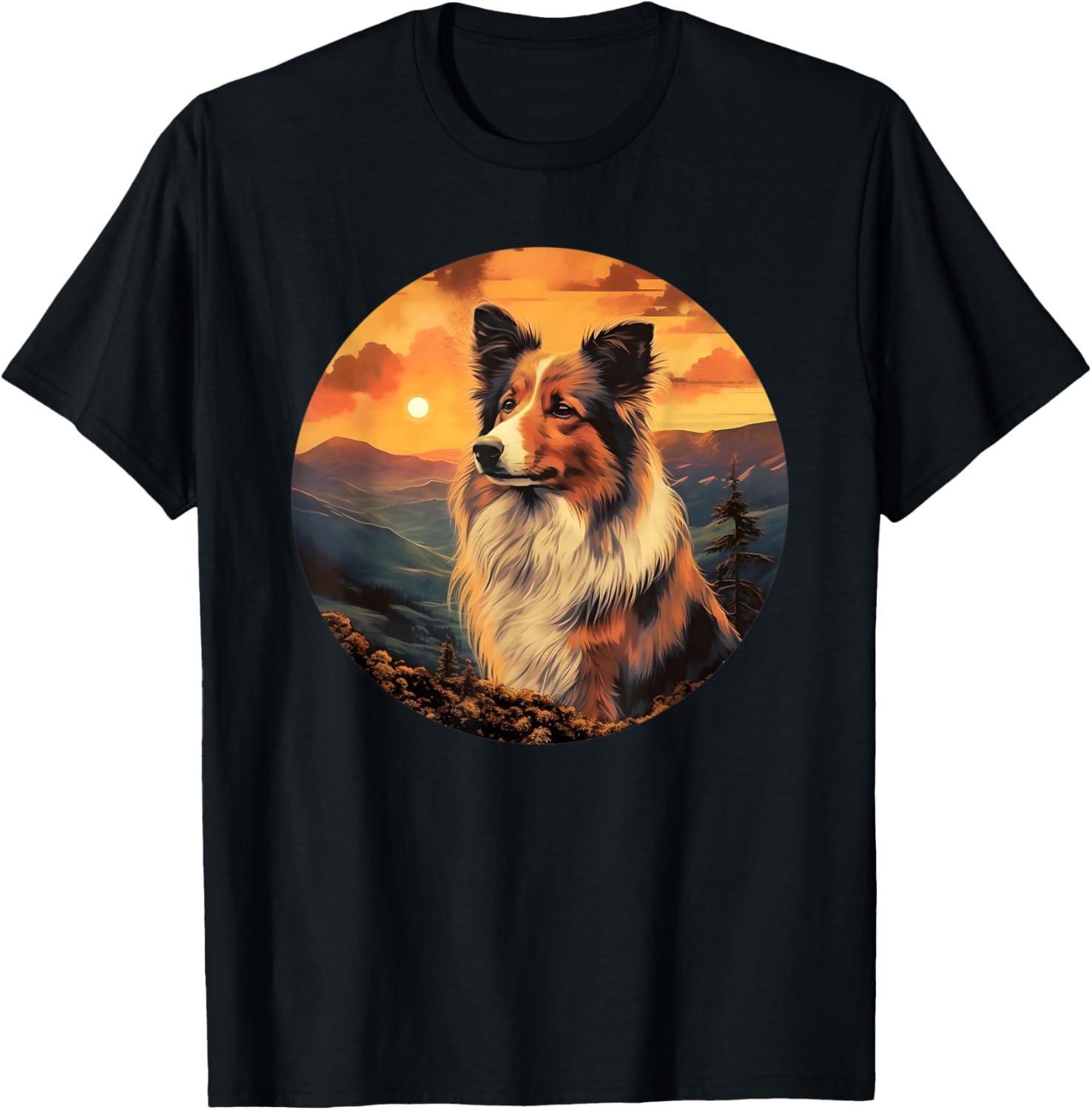 Sheltie dog retro vintage