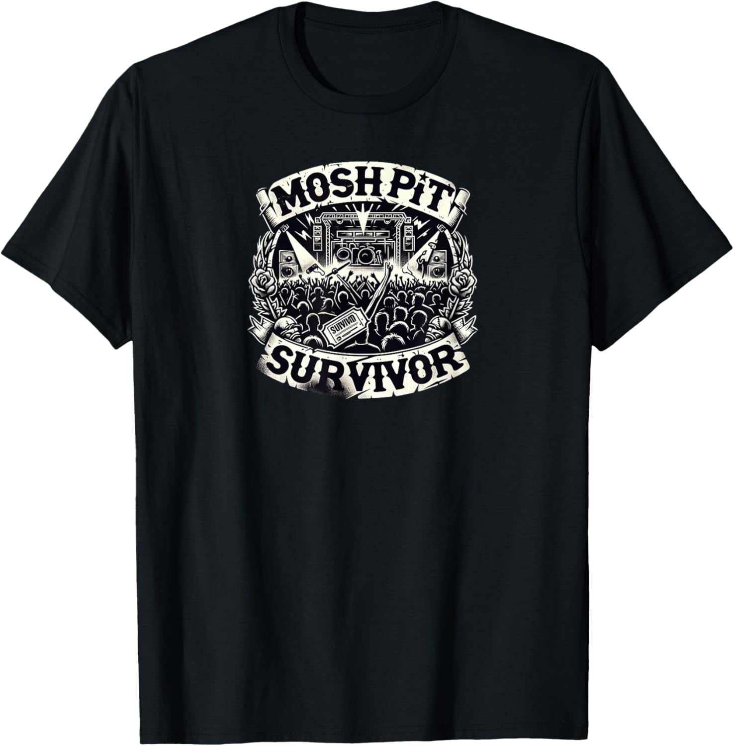 Mosh Pit Survivor Heavy Rock Concert Hardcore Rock Design