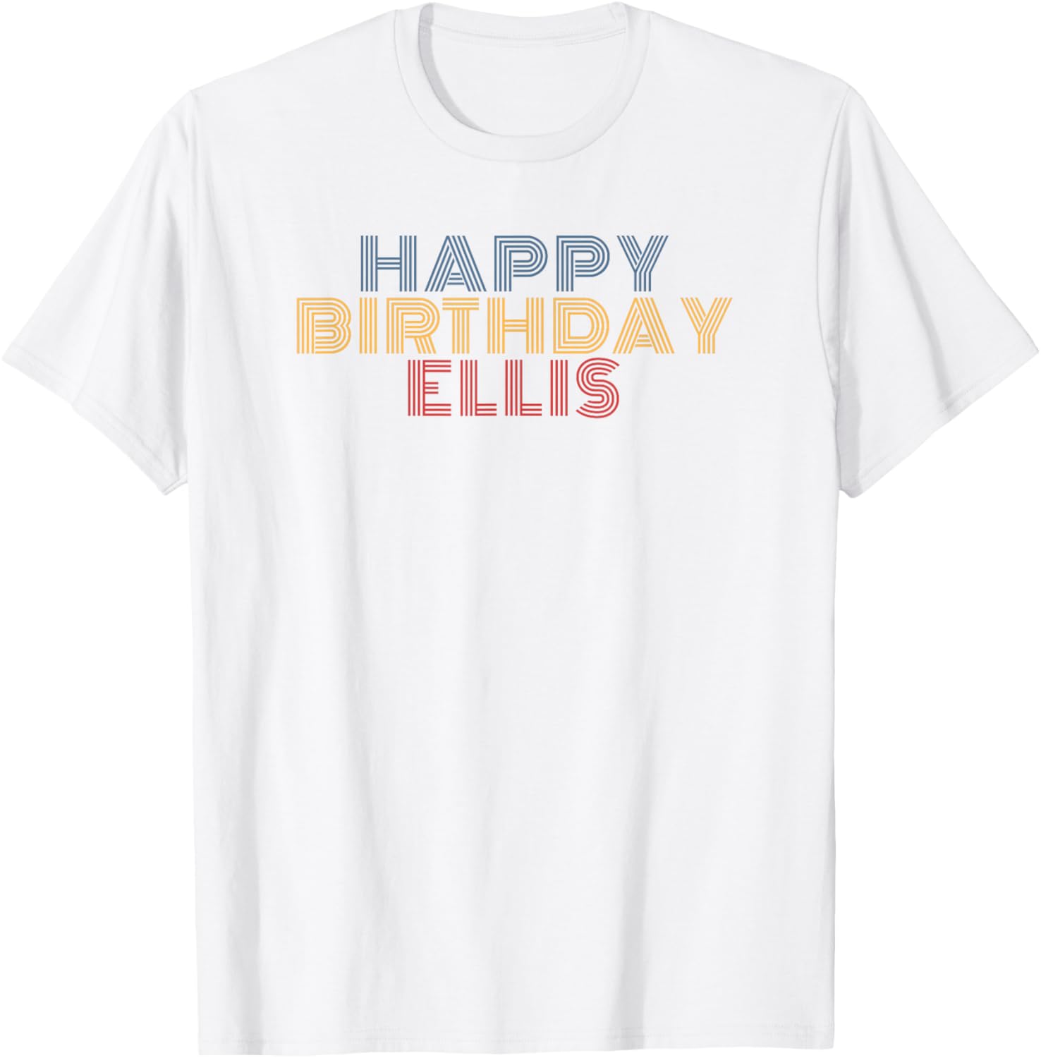 Happy Birthday Ellis Personalized Name Retro Typography