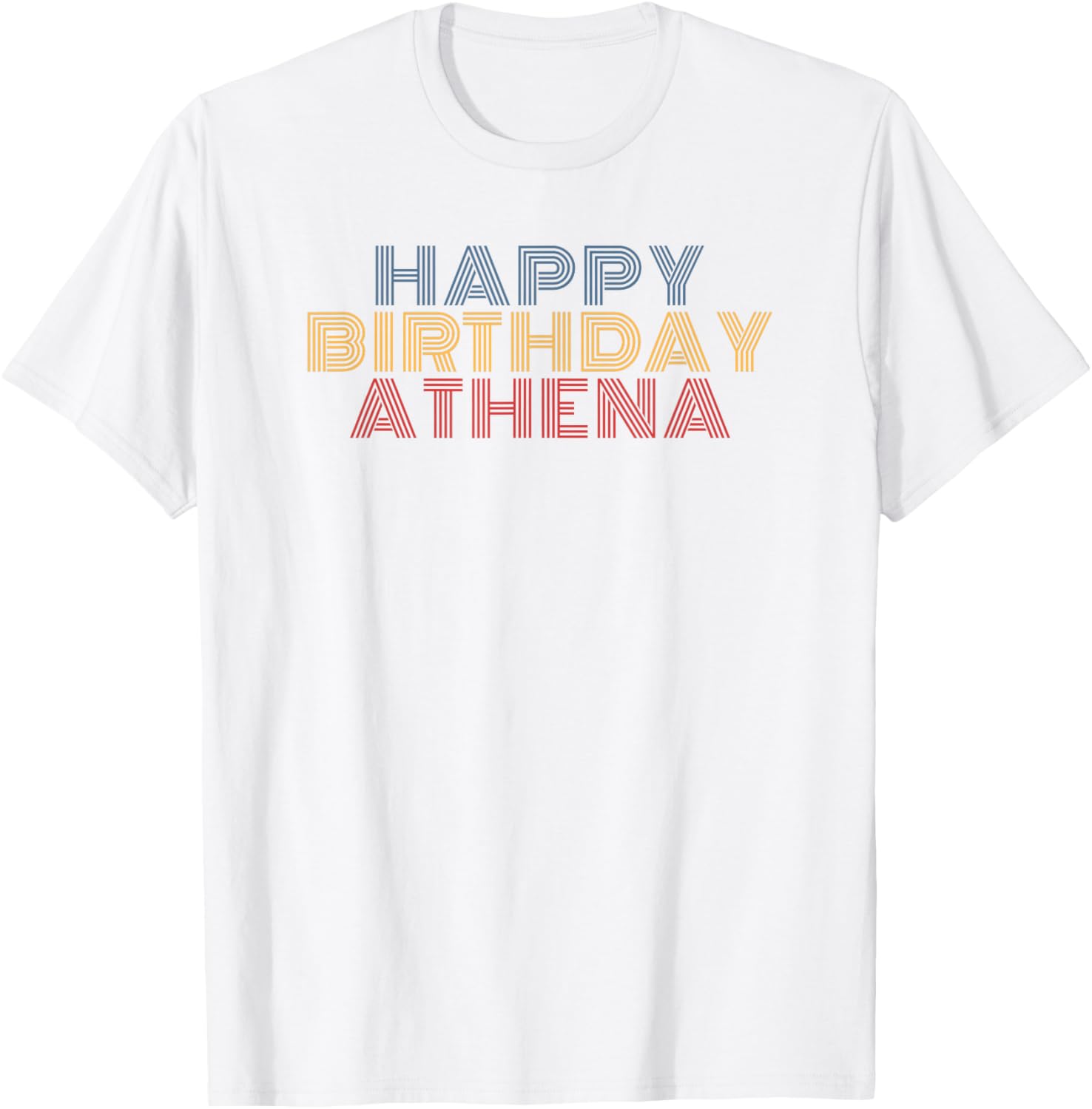 Happy Birthday Athena Personalized Name Retro Typography
