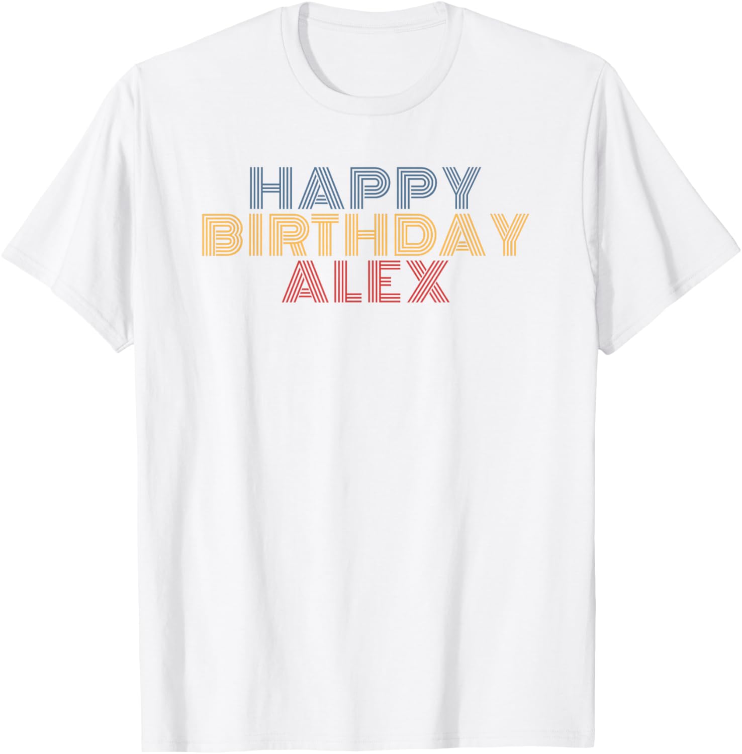 Happy Birthday Alex Personalized Name Retro Typography