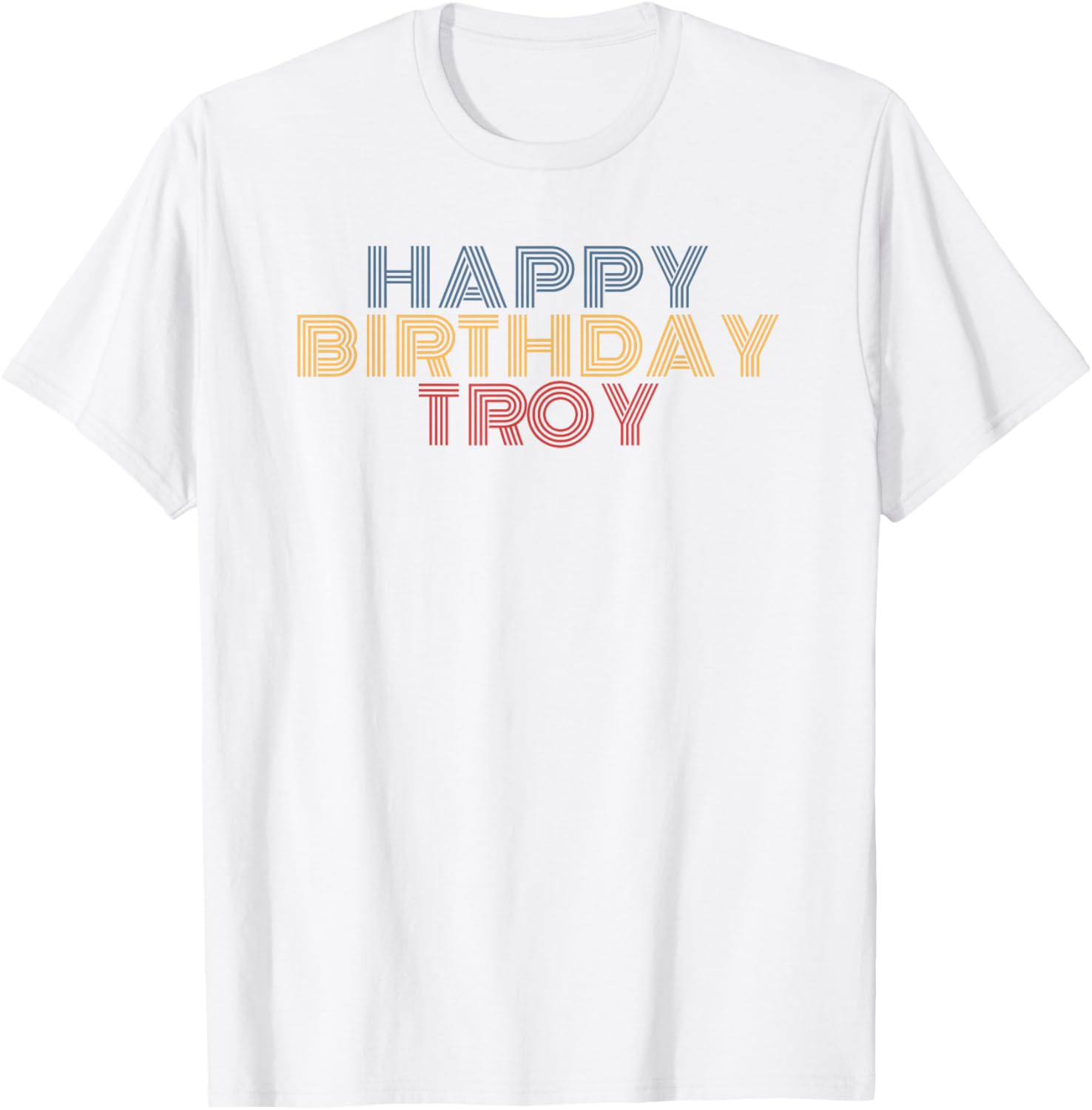 Happy Birthday Troy Personalized Name Retro Typography