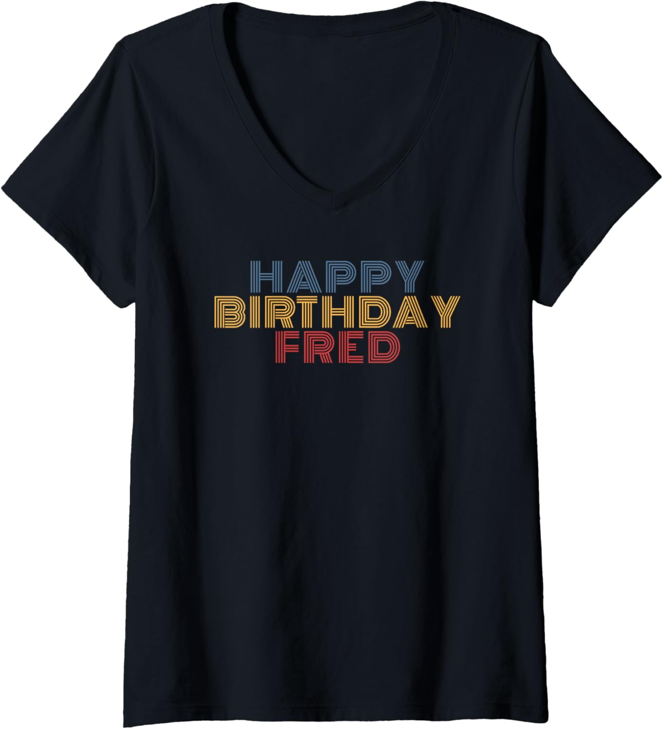 Happy Birthday Fred Personalized Name Retro Typography