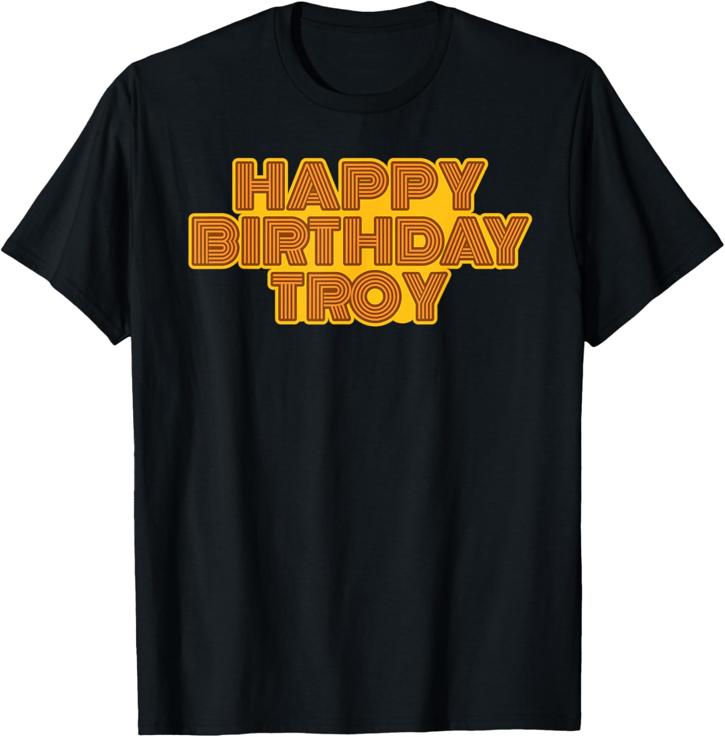 Happy Birthday Troy Personalized Name Retro Typography