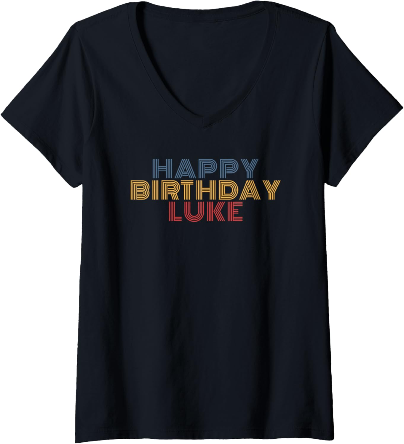 Happy Birthday Luke Personalized Name Retro Typography