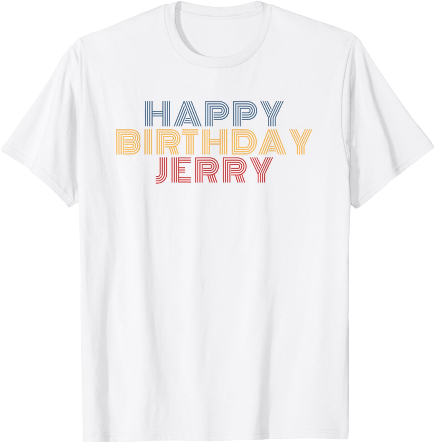 Happy Birthday Jerry Personalized Name Retro Typography