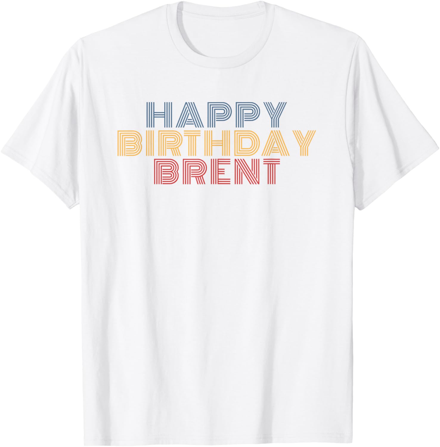 Happy Birthday Brent Personalized Name Retro Typography