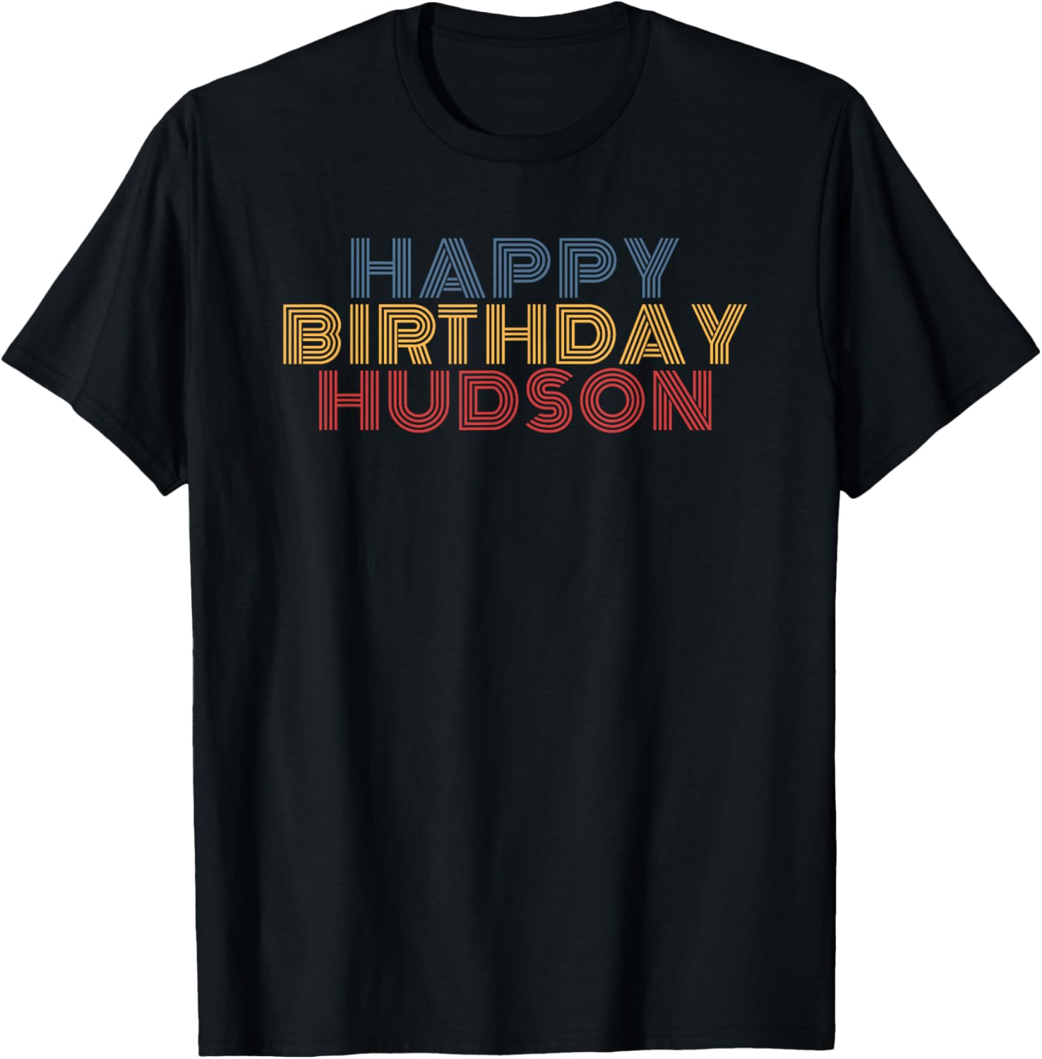 Happy Birthday Hudson Personalized Name Retro Typography