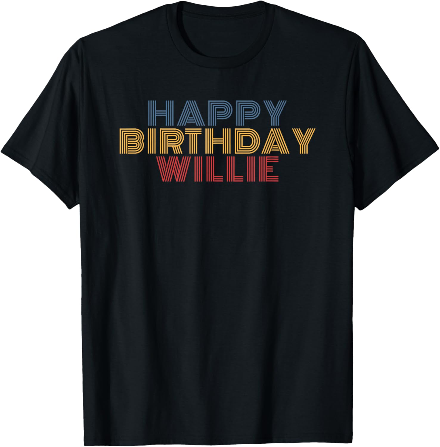 Happy Birthday Willie Personalized Name Retro Typography
