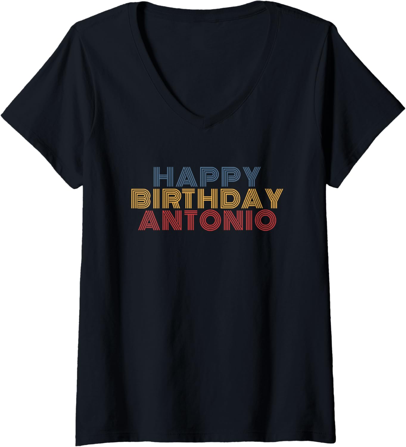 Happy Birthday Antonio Personalized Name Retro Typography