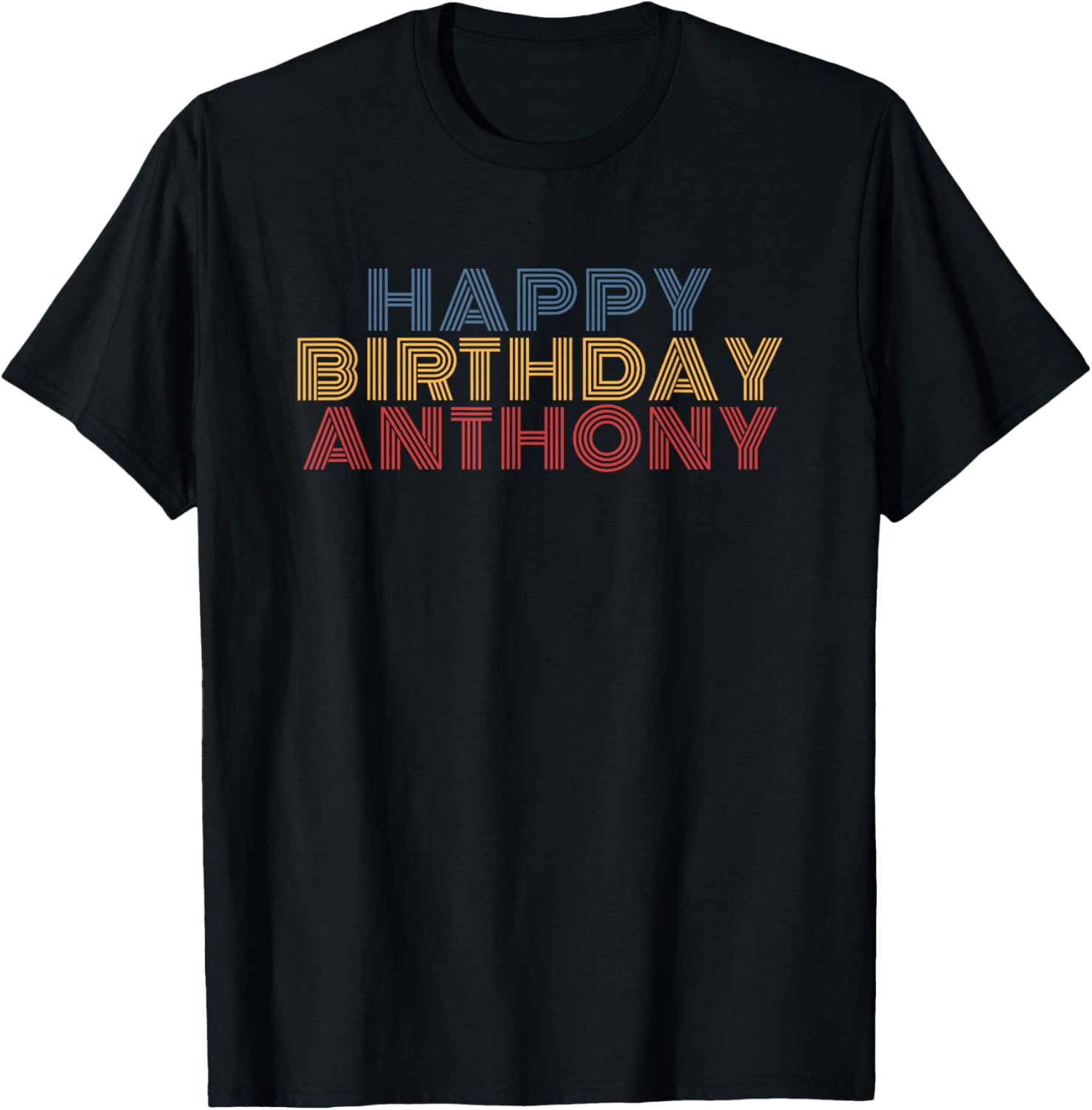 Happy Birthday Anthony Personalized Name Retro Typography