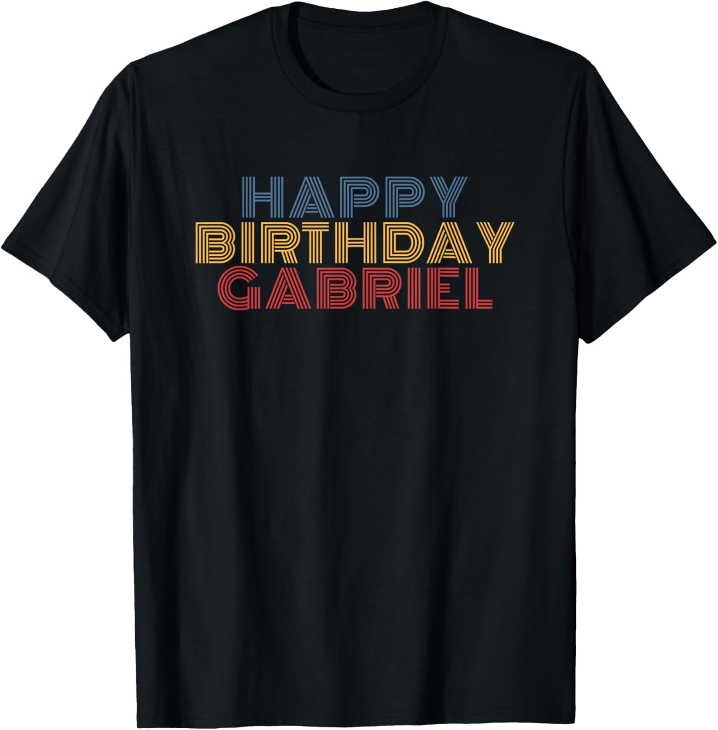 Happy Birthday Gabriel Personalized Name Retro Typography