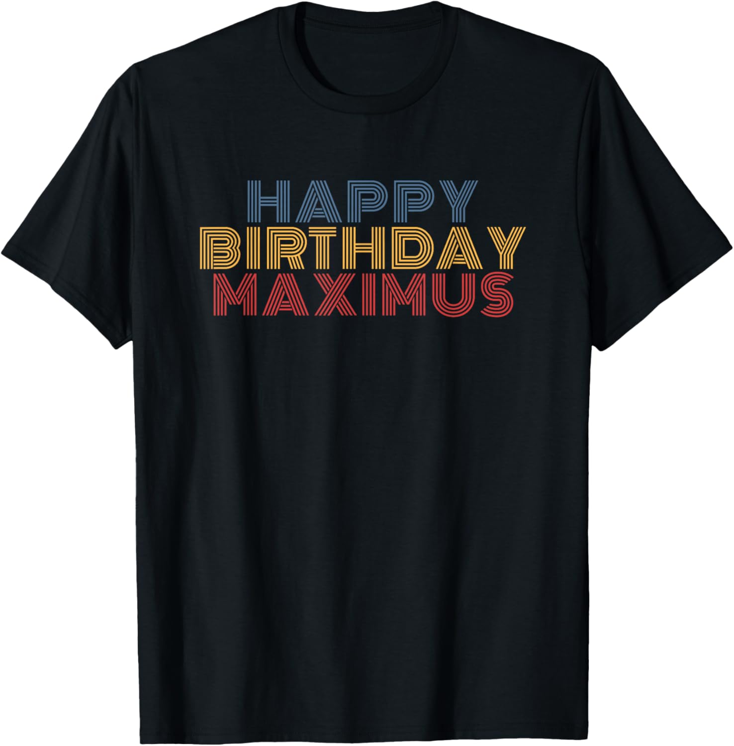 Happy Birthday Maximus Personalized Name Retro Typography