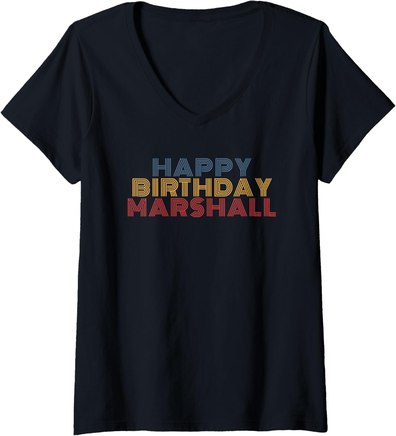 Happy Birthday Marshall Personalized Name Retro Typography