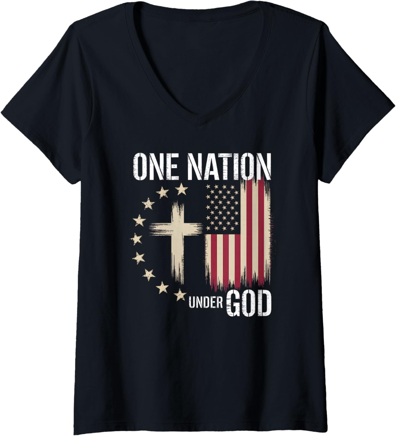 One Nation Under God Cross American Flag Christian Patriotic