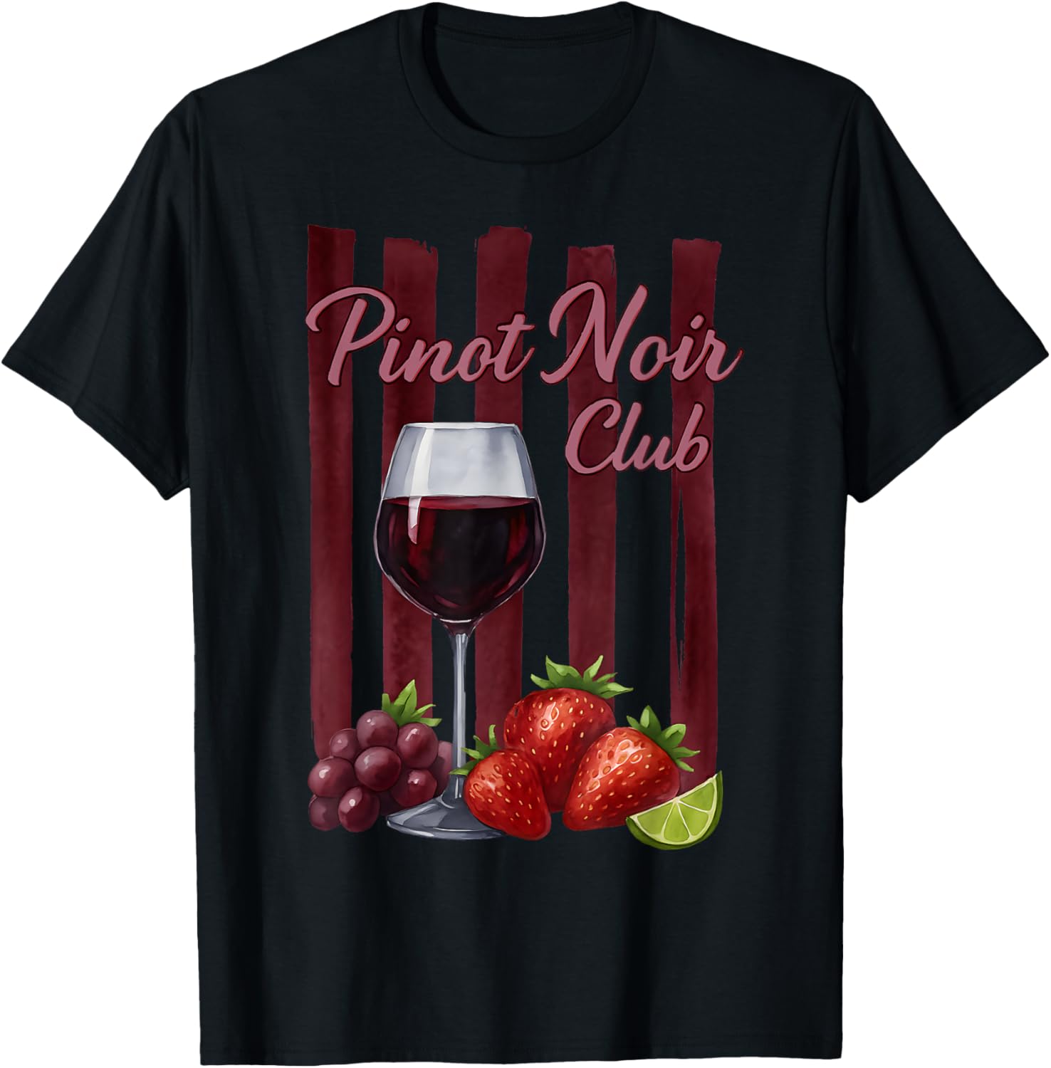 Pinot Noir Club Watercolor Wine Grapes Fruit Art