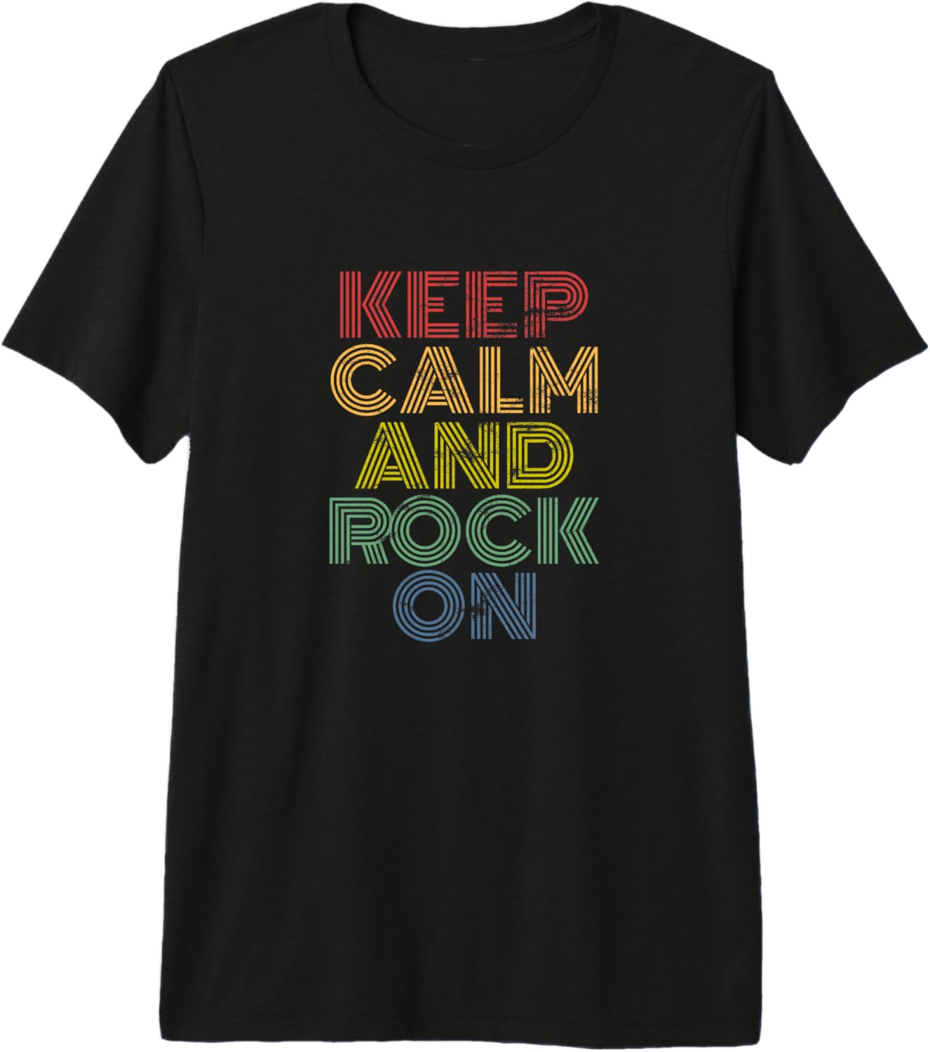 Keep Calm And Rock On retro rainbow rock music