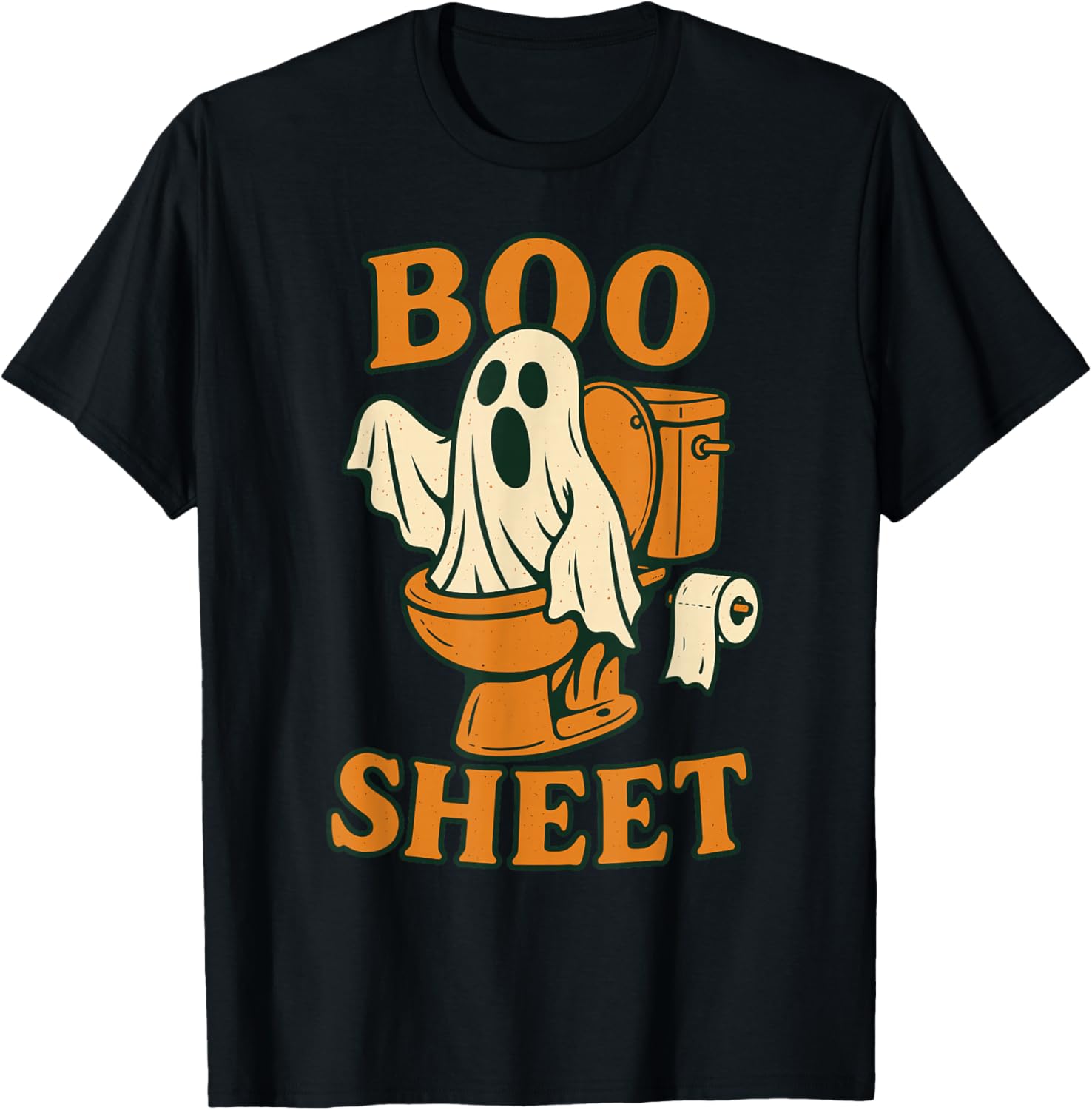 Halloween Boo Sheet Funny Ghost Toilet Pun Retro