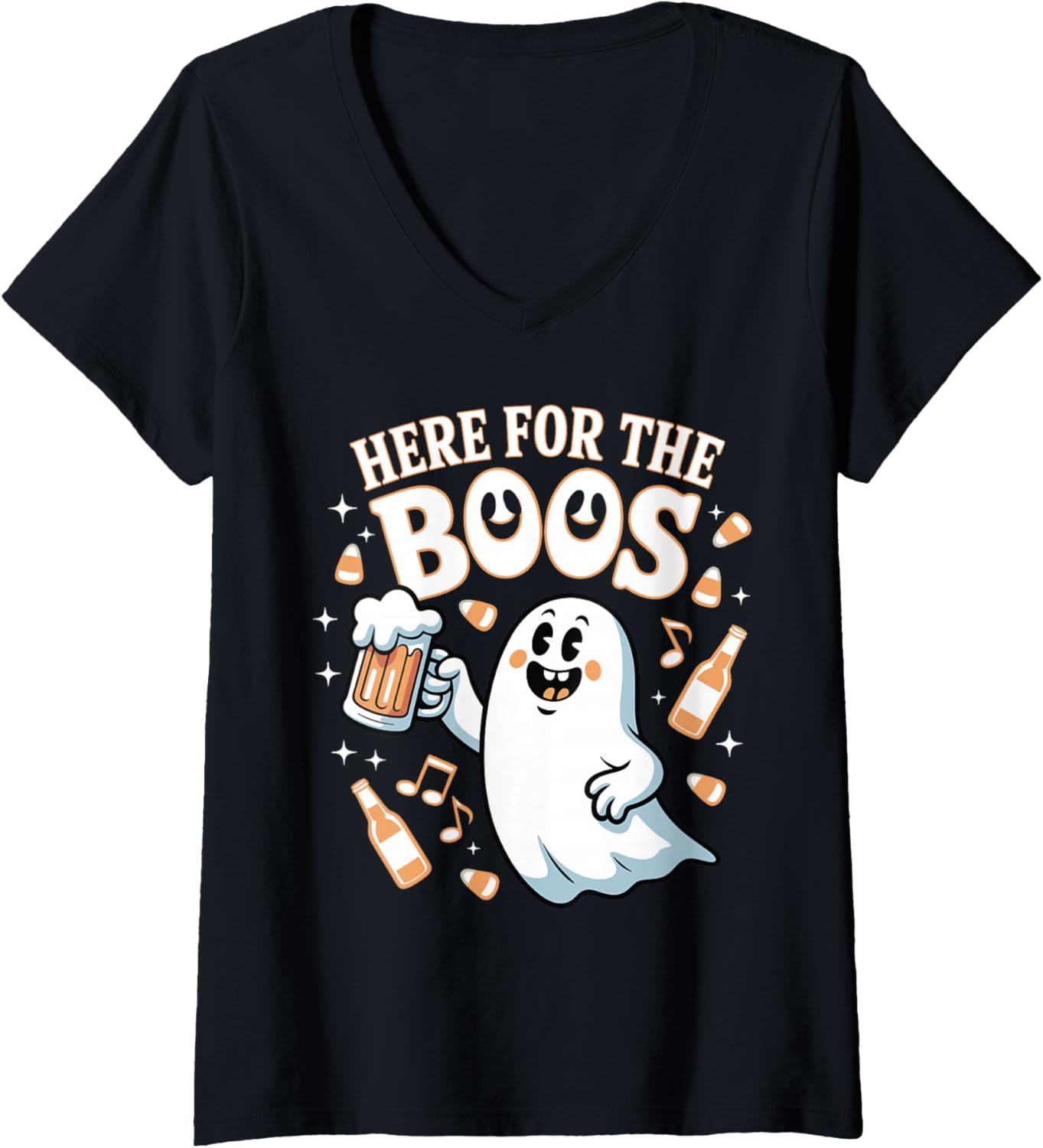Halloween Ghost Here For The Boos Funny Alcohol