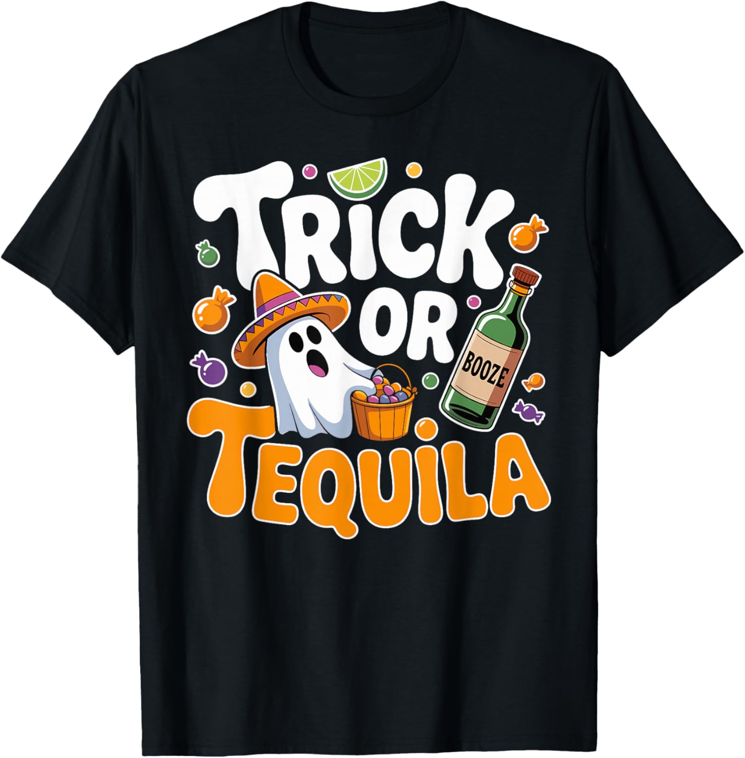 Trick Or Tequila Halloween Ghost Drinking