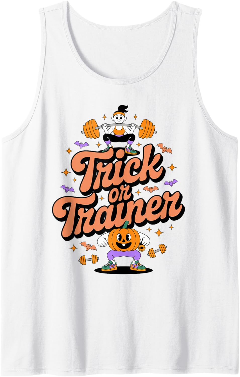 Trick or Trainer Funny Pumpkin Gym Halloween Women