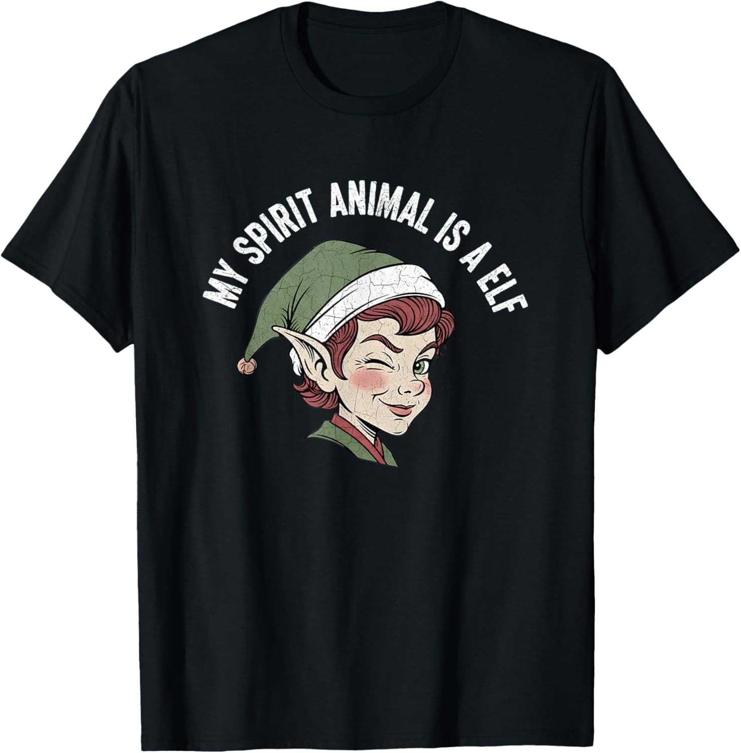 My Spirit Animal Is A Elf Funny Retro Christmas Holiday