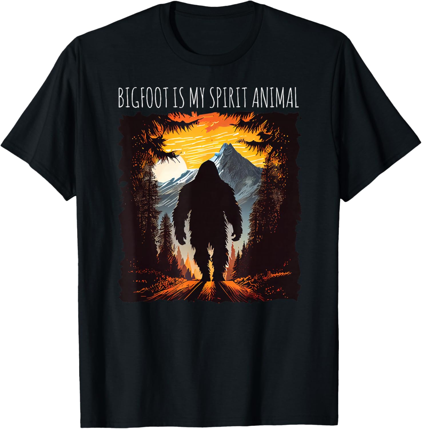 Bigfoot Is My Spirit Animal Bigfoot hiking mountains funny