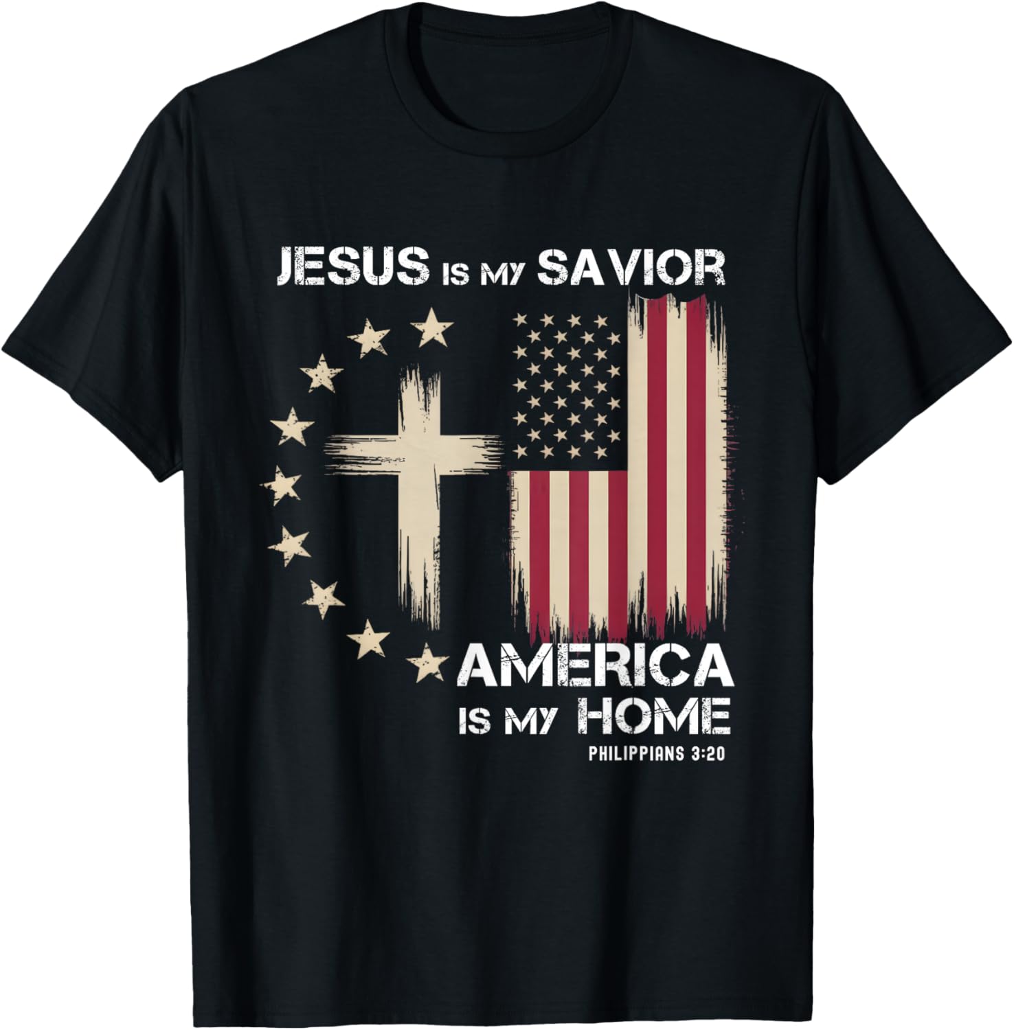 Jesus Is My Savior America Is My Home Flag Cross Philippians